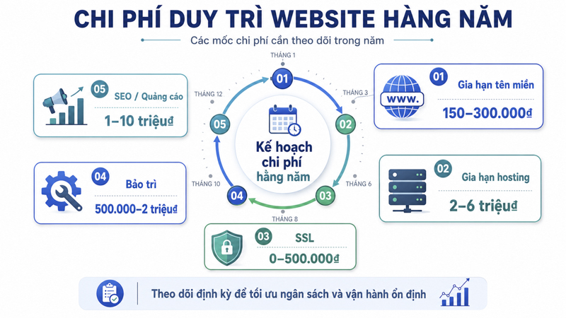 Chi Phí Duy Trì Website Hàng Năm