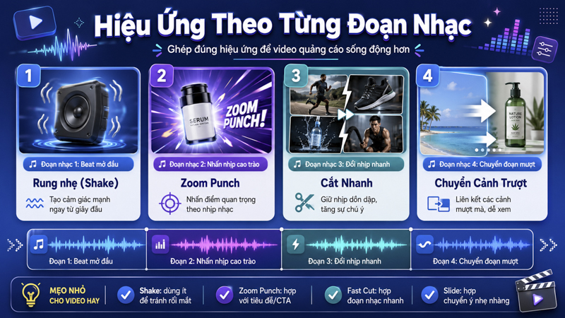Biến thể hiệu ứng giật và cách phối nhịp