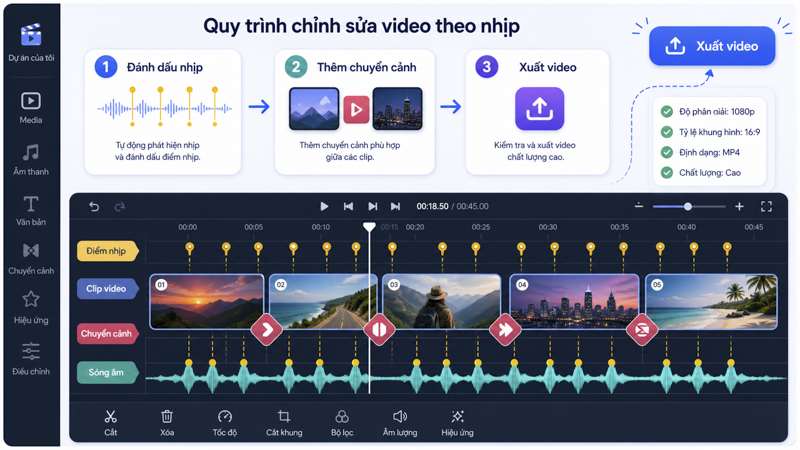 Các bước edit giật giật CapCut