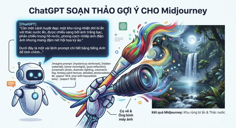 Dùng ChatGPT tạo prompt Midjourney
