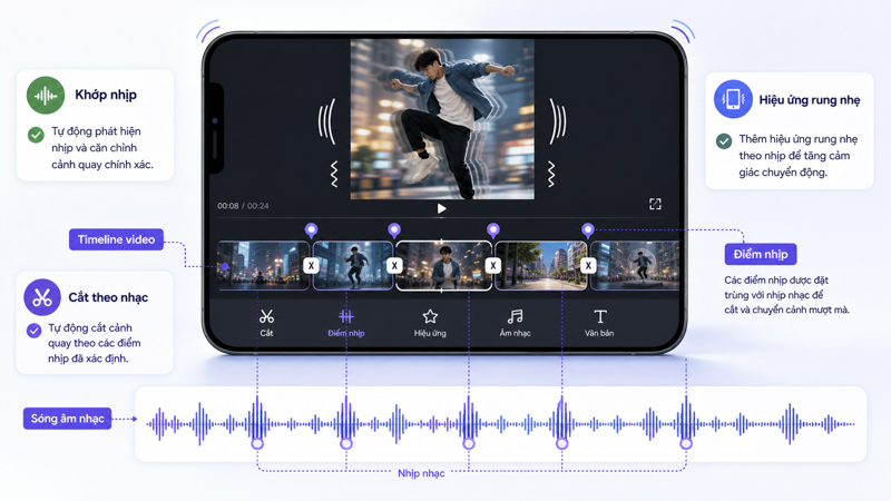 Edit video giật giật bằng CapCut AI