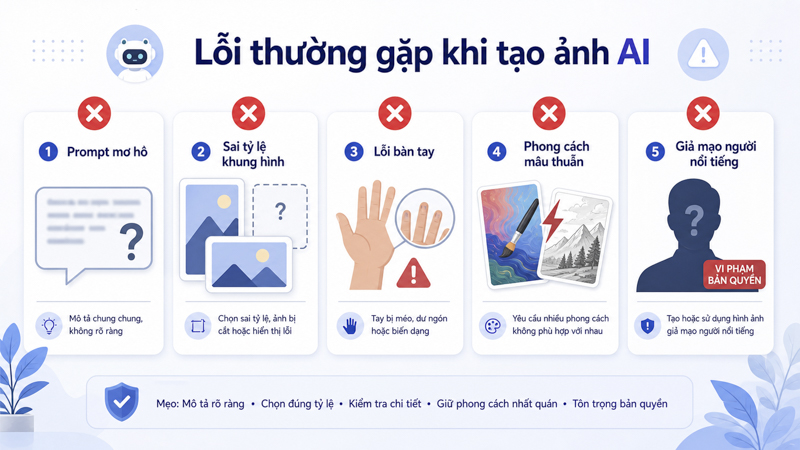Lỗi thường gặp khi tạo ảnh Canva AI