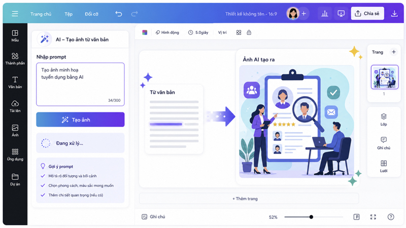 Tạo ảnh từ văn bản với Canva AI