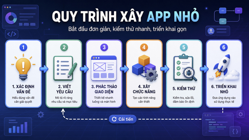 Workflow tạo app nhỏ bằng AI