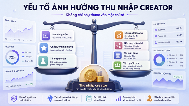 Yếu tố ảnh hưởng thu nhập CapCut