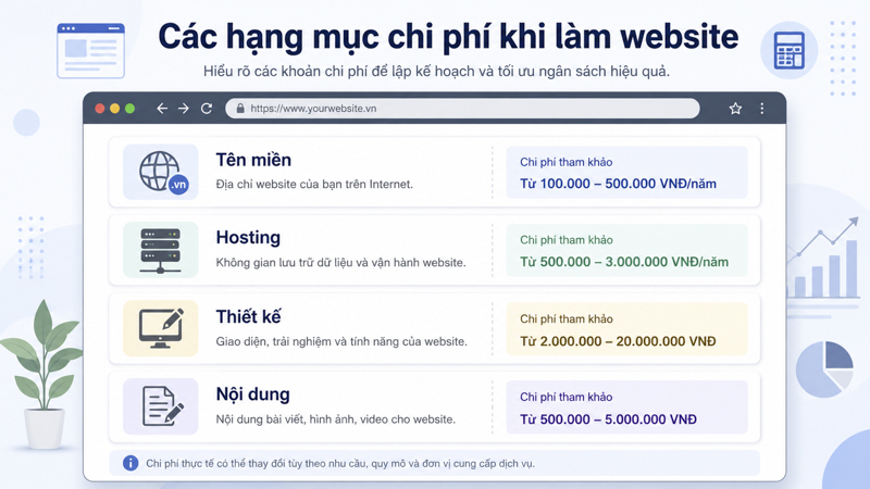 Chi phí làm website giới thiệu doanh nghiệp
