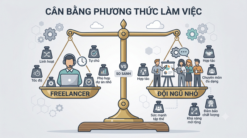 So sánh thuê freelancer và công ty làm website