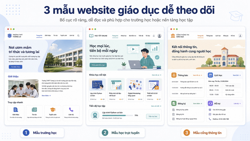 Chọn giao diện cổng thông tin giáo dục
