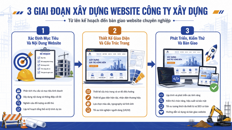 Quy trình lập trang web công ty xây dựng chuẩn
