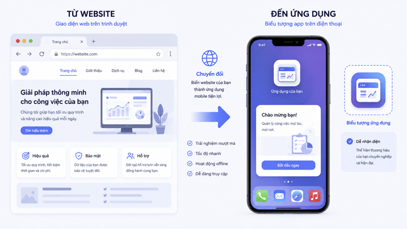 Tạo app cho website