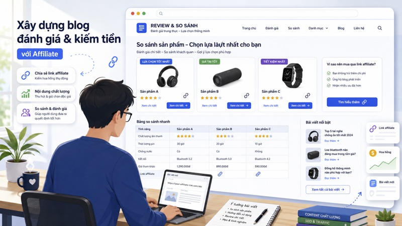 Tạo website affiliate