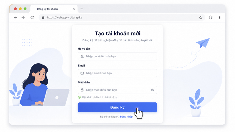 Thiết kế form đăng ký thu thập thông tin khách hàng