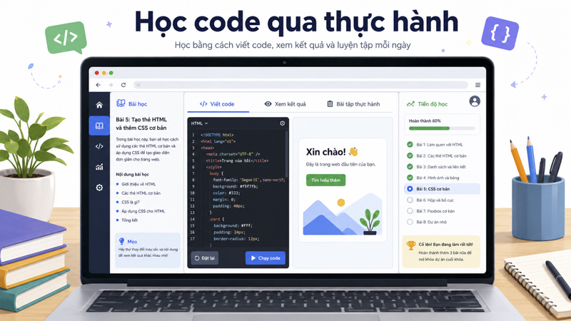 Trang web học code tiếng Việt miễn phí