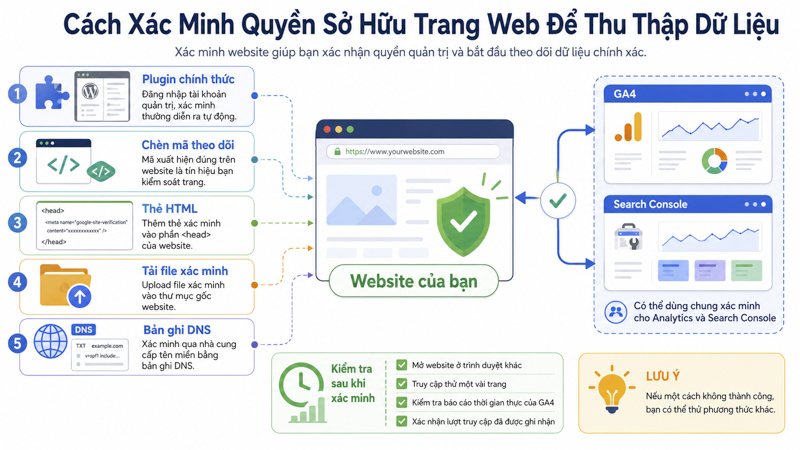 Cách Xác Minh Quyền Sở Hữu Trang Web Để Thu Thập Dữ Liệu