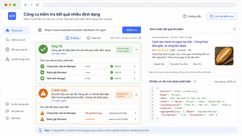 Kiểm tra lỗi schema